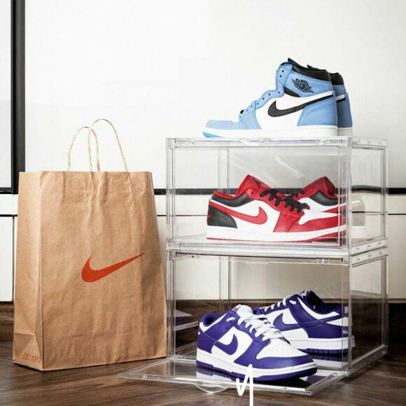 Magnetic Shoe Storage Box - Drop Side Clear Sneaker Stackable Container (1381) - Picture 3 of 9